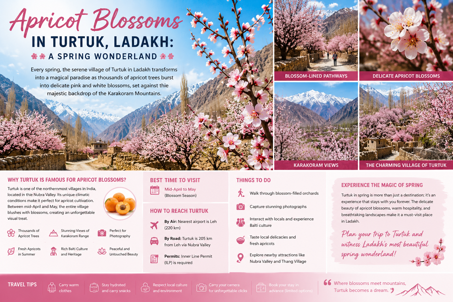When Do Apricot Blossoms Bloom in Turtuk? Best Time to Visit in 2026